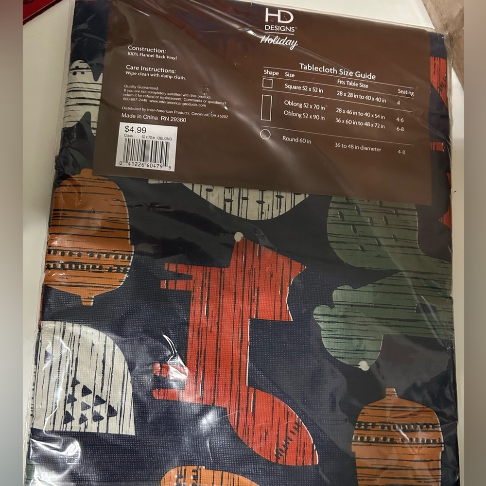 HD Designs Holiday Forest Friends Vinyl Tablecloth Oblong 52”x70” New - Picture 4 of 5